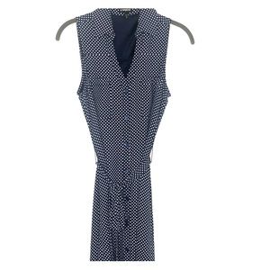 Blue and white polka dot express dress